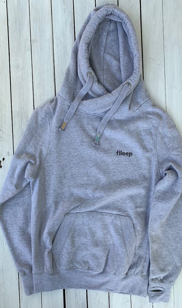 Cross neck hoodie in grey