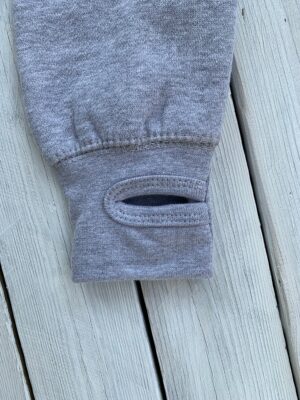 Unisex cowl neck hoodie in grey