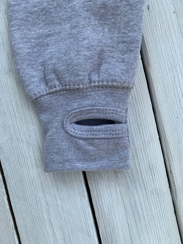 Unisex cowl neck hoodie in grey